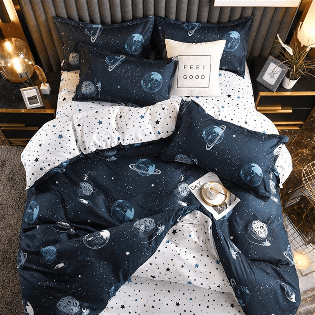 KIT ACOLCHADO + JUEGO DE SABANA ASTRONAUTAS