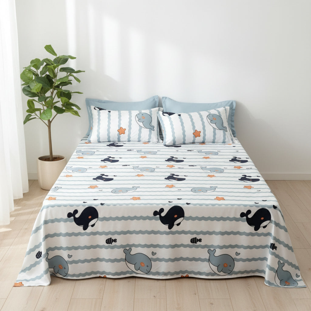 JUEGO DE SÀBANA BALLENAS