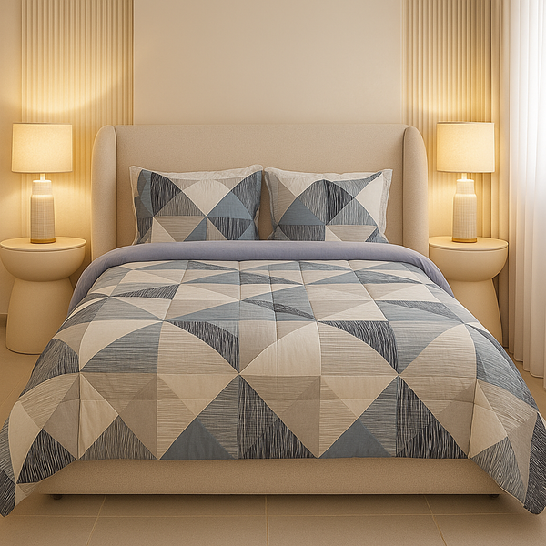 TENDIDO ACOLCHADO PRINT GEOMETRICO AZUL