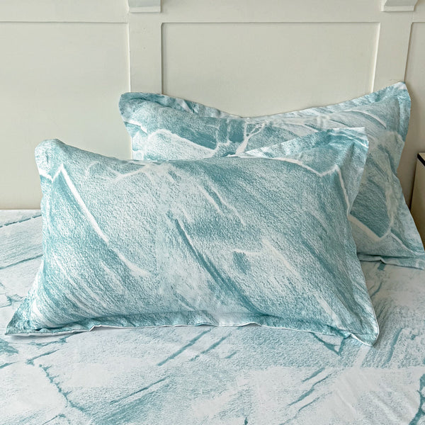 JUEGO DE SÀBANA ROMA PRINT MARMOL AQUA