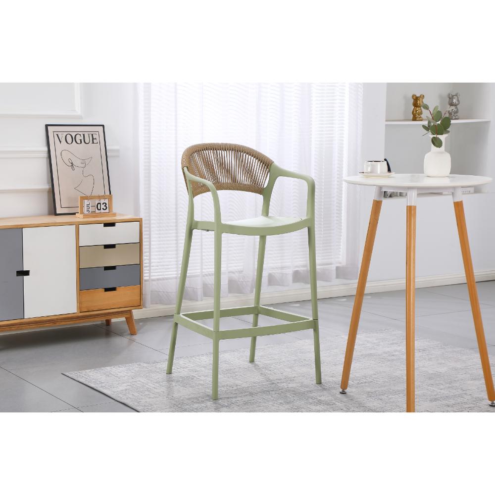 SILLA PARA BAR BALI VERDE CON ESPALDAR