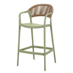 SILLA PARA BAR BALI VERDE CON ESPALDAR