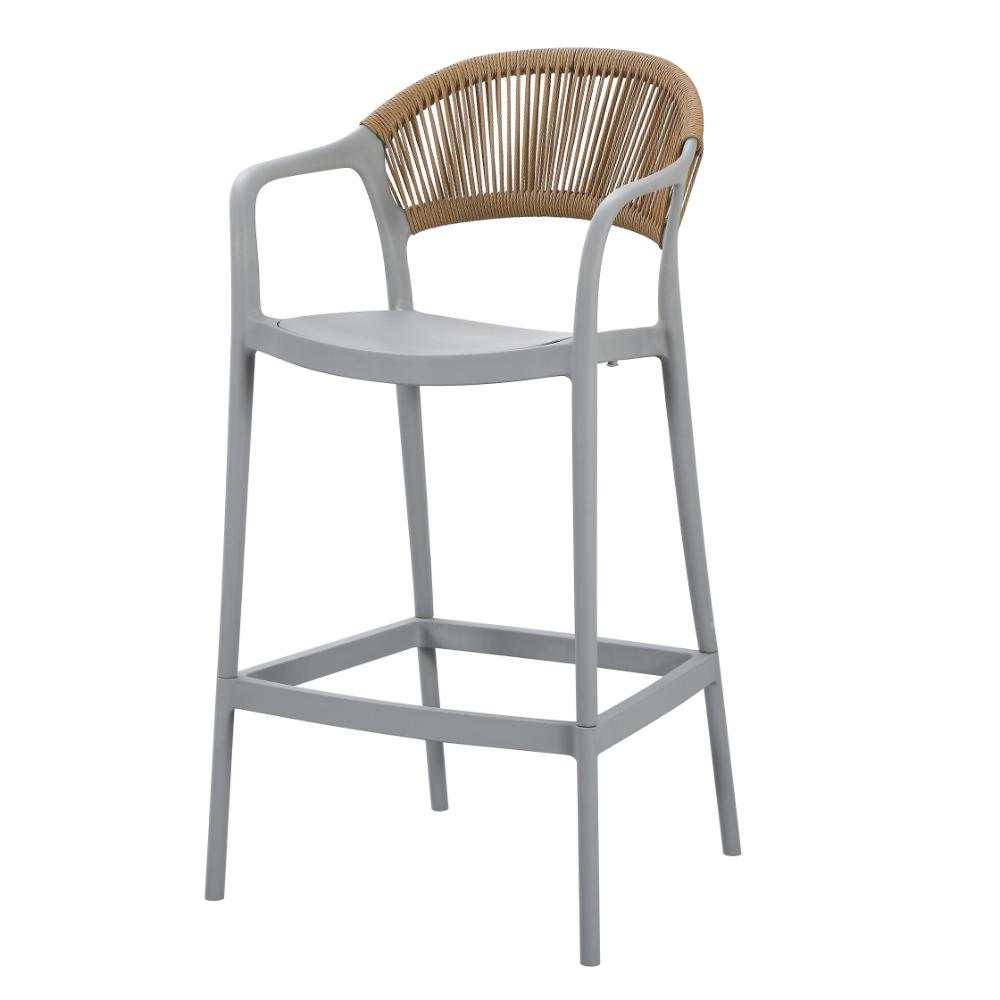 SILLA PARA BAR BALI GRIS CON ESPALDAR
