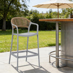 SILLA PARA BAR BALI GRIS CON ESPALDAR
