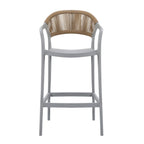 SILLA PARA BAR BALI GRIS CON ESPALDAR