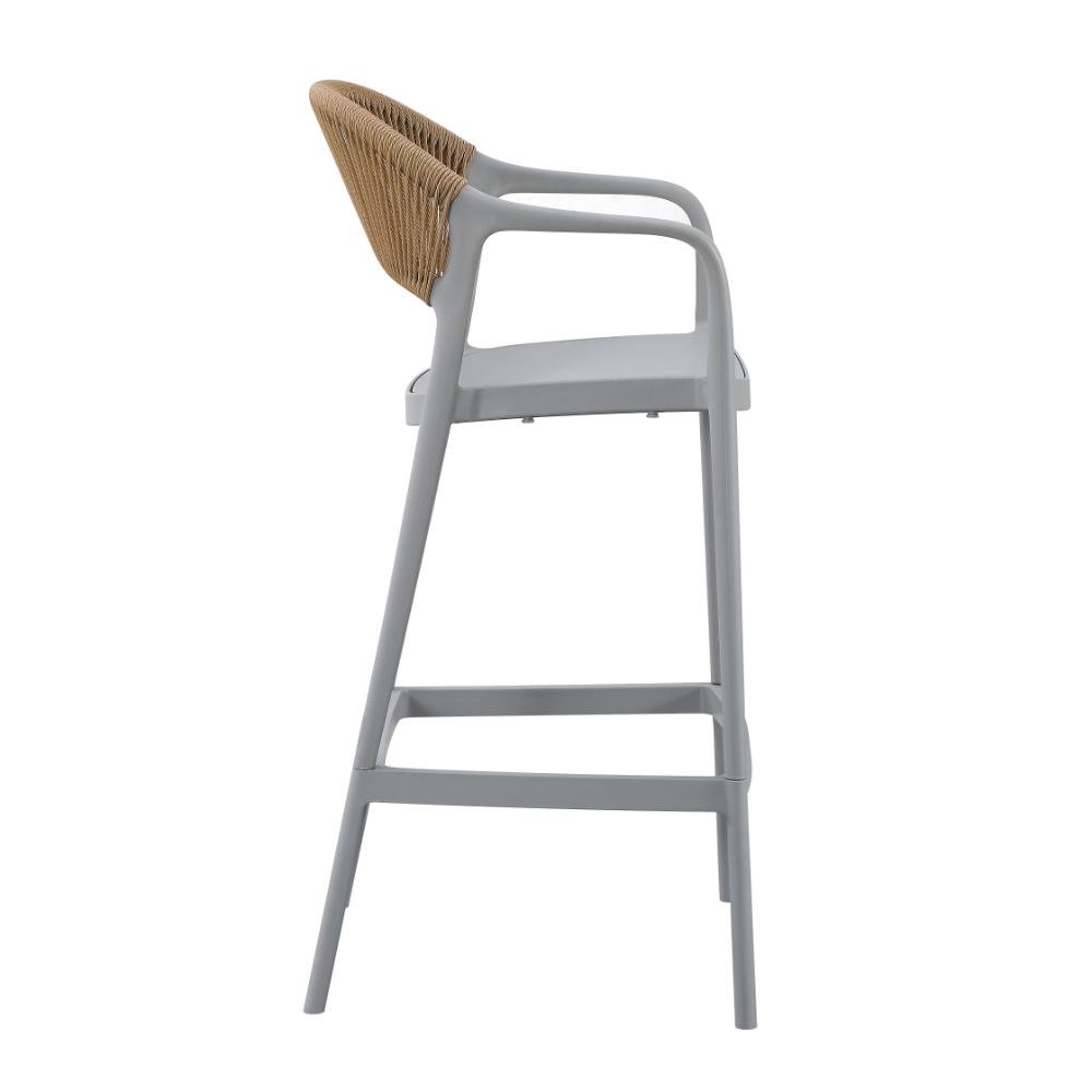 SILLA PARA BAR BALI GRIS CON ESPALDAR