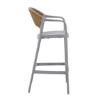 SILLA PARA BAR BALI GRIS CON ESPALDAR