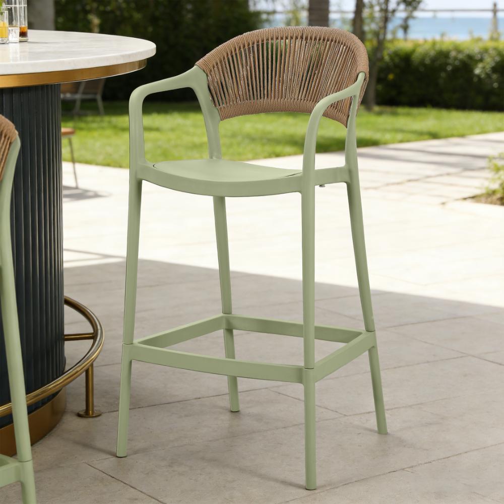 SILLA PARA BAR BALI VERDE CON ESPALDAR