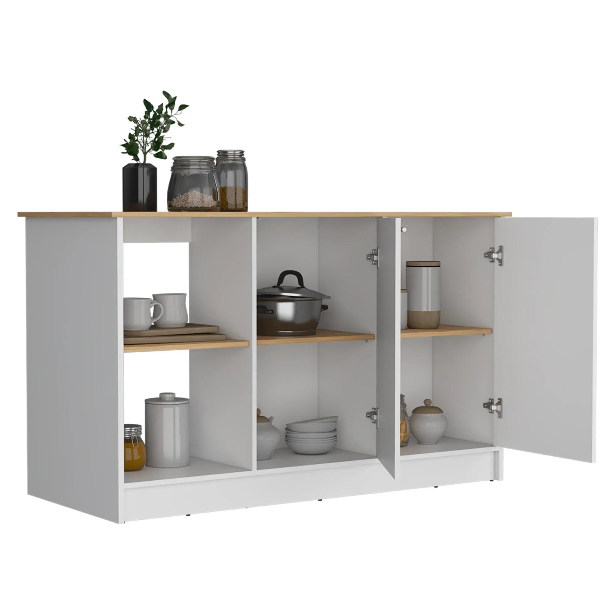 BARRA COCINA SAMARA BLANCO Y MACADAMIA