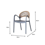 SILLA DE EXTERIOR CON BRAZOS DAYTONA DARK