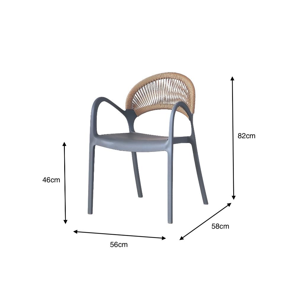 SILLA DE EXTERIOR CON BRAZOS DAYTONA DARK