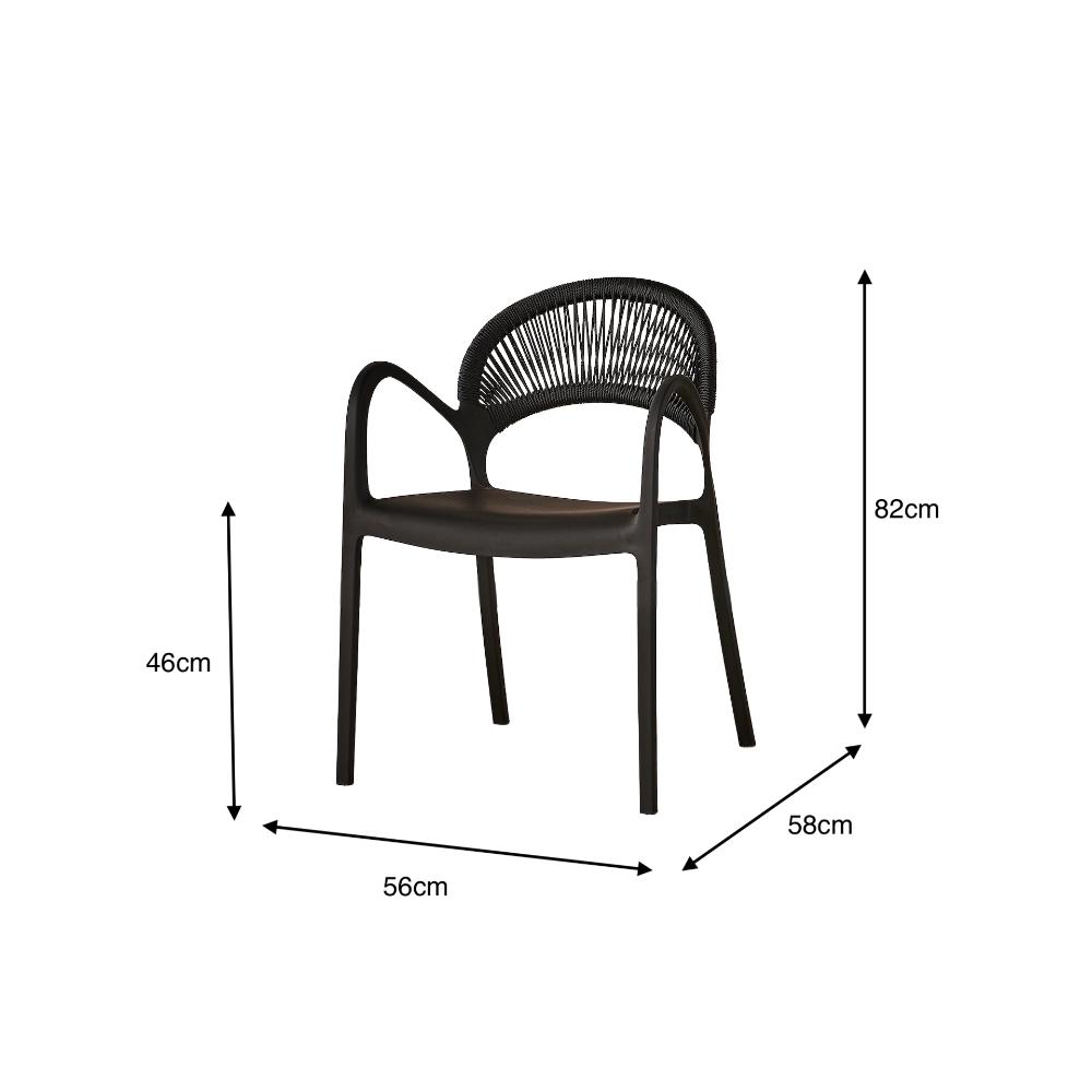 SILLA DE EXTERIOR CON BRAZOS DAYTONA BLANCA