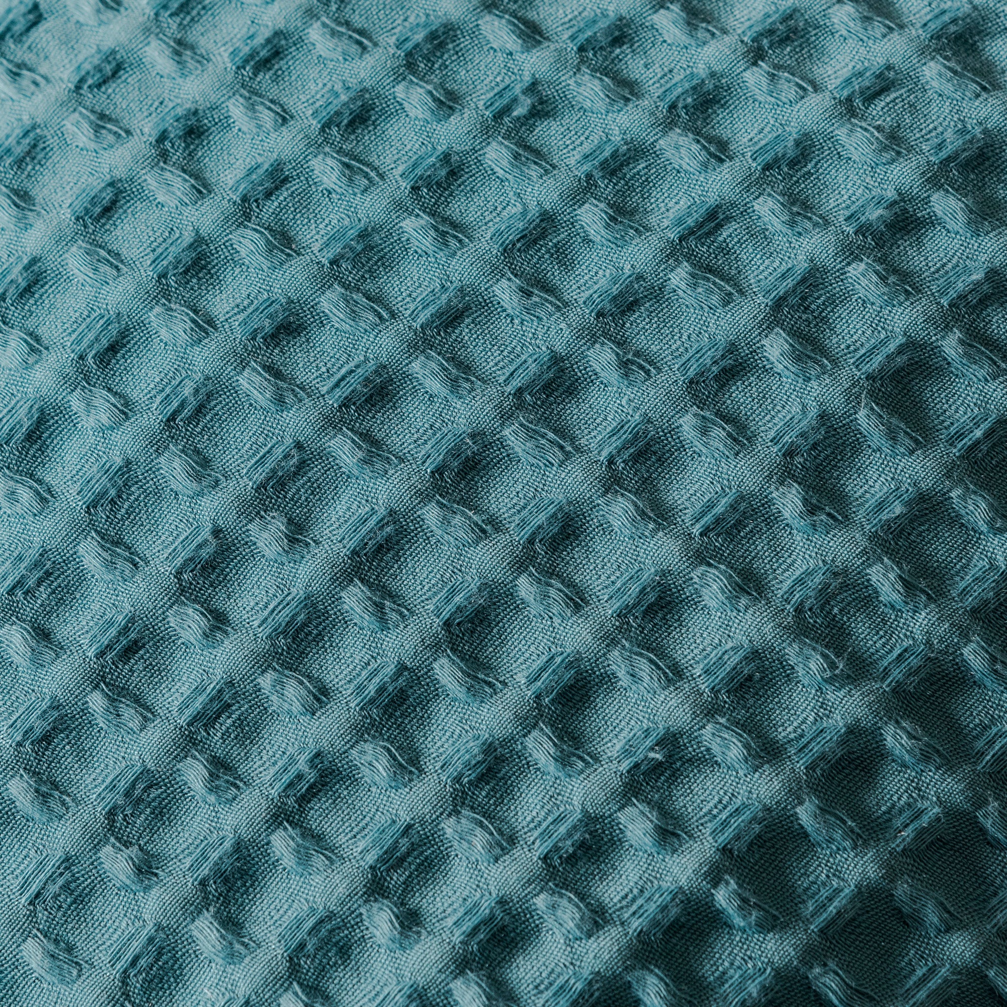 FUNDA DE ALMOHADA WAFFLE TURQUESA