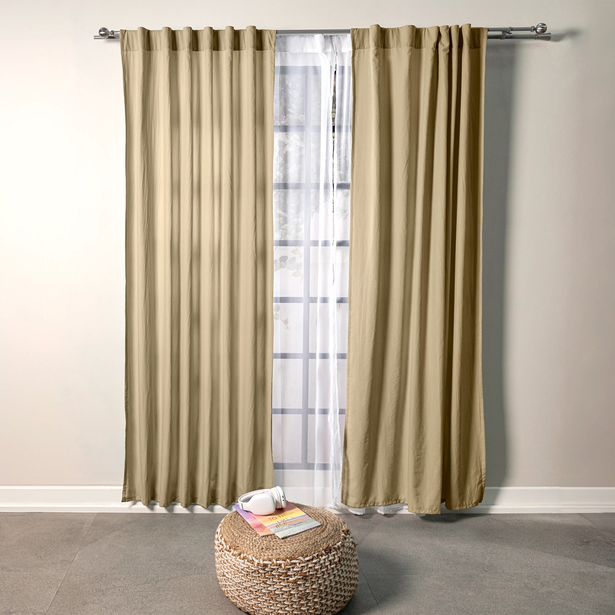 CORTINAS VIASOFT WASHED KAKI