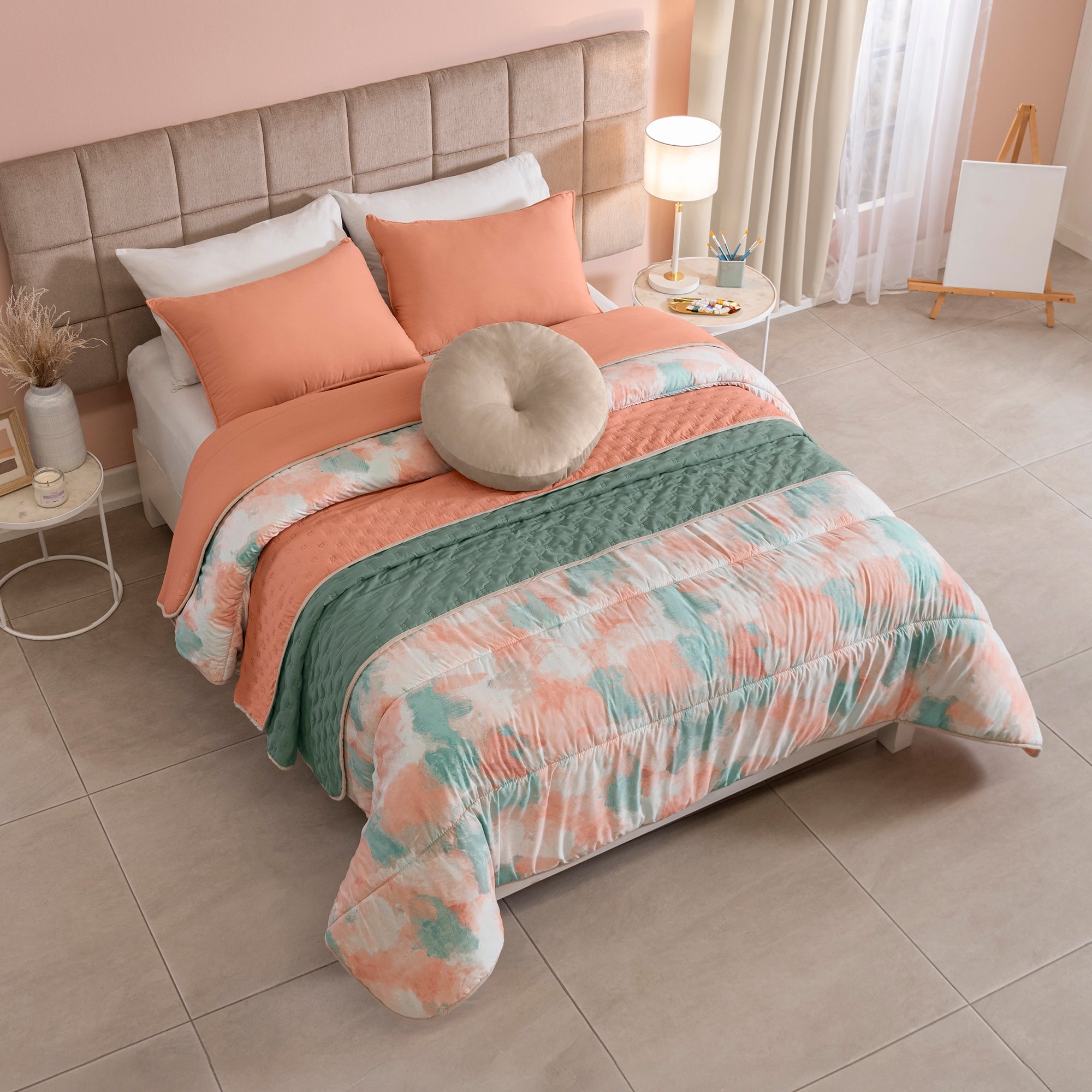 JUEGO DE EDREDÓN ACUARELA