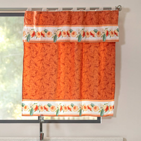 CORTINAS DE COCINA FLOR DE DURAZNO