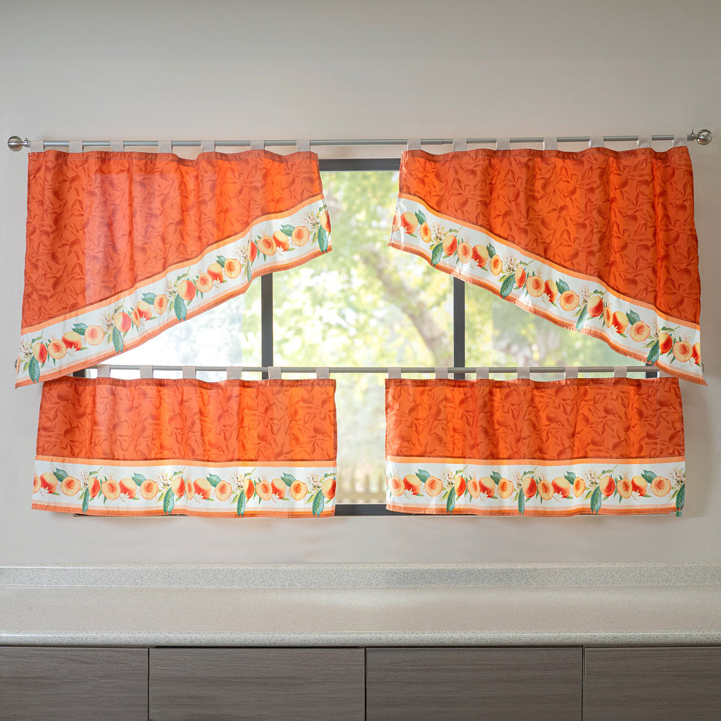 CORTINAS DE COCINA FLOR DE DURAZNO