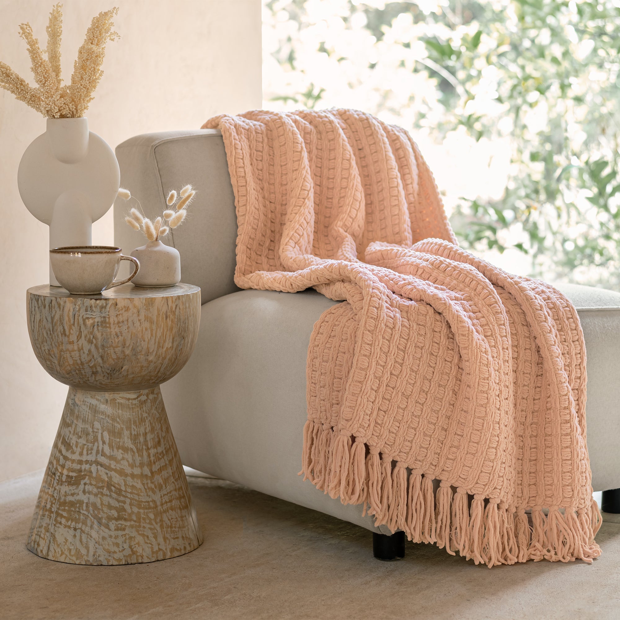 COBIJA EVEREST CHENILLE ROSE