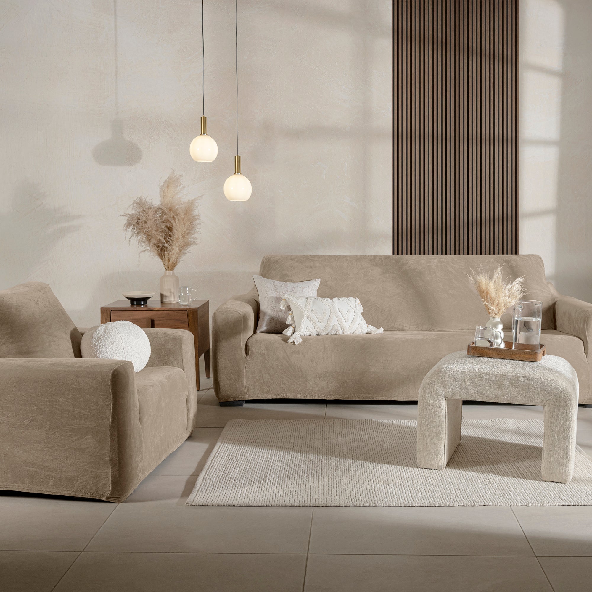 FUNDA DE SILLÓN NIZA VELVET LATTE