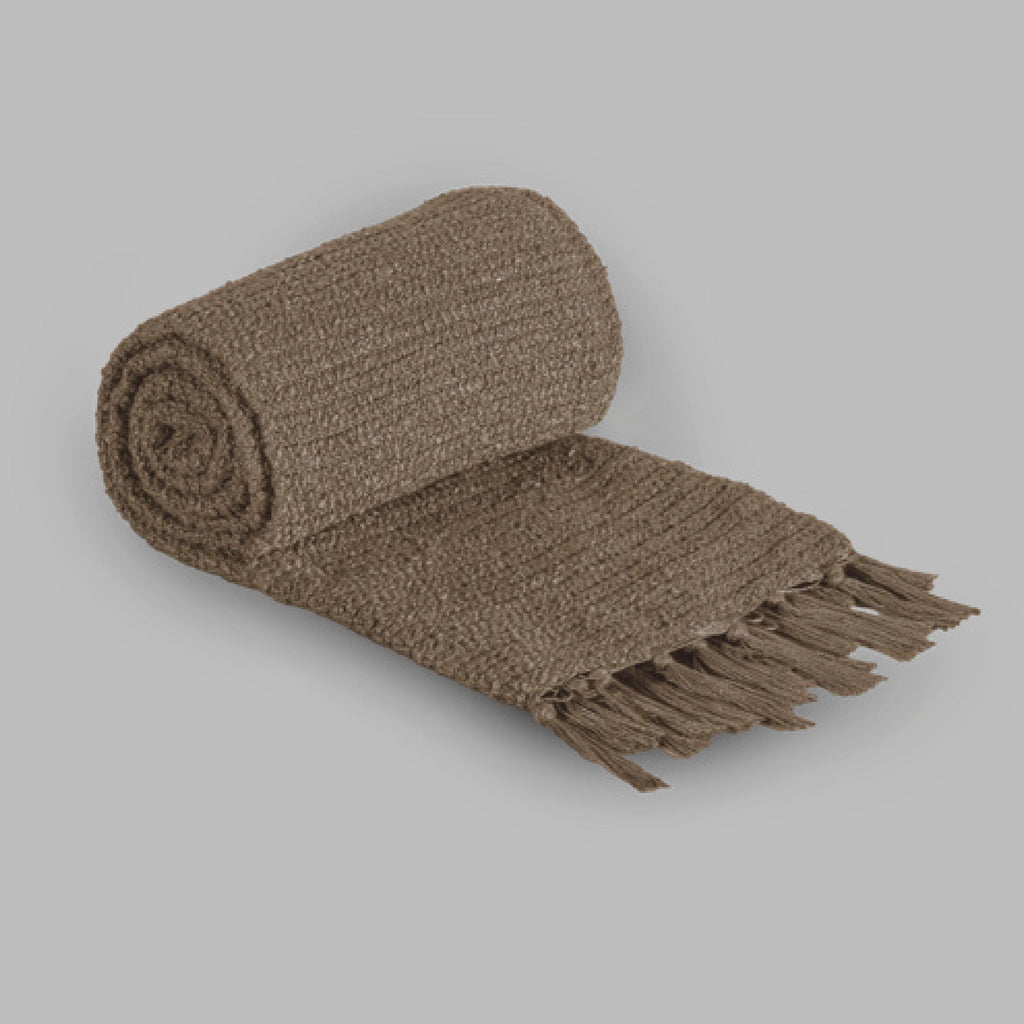 FRAZADA DECORATIVA BUCLE LATTE