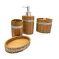 ACCESORIOS DE BAÑO 4 PIEZAS BAMBU