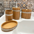 ACCESORIOS DE BAÑO 4 PIEZAS BAMBU