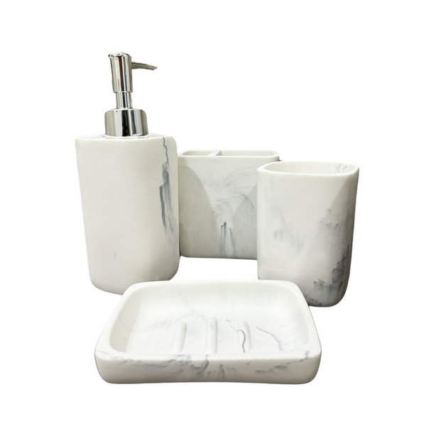 ACCESORIOS DE BAÑO 4 PIEZAS MARMOL