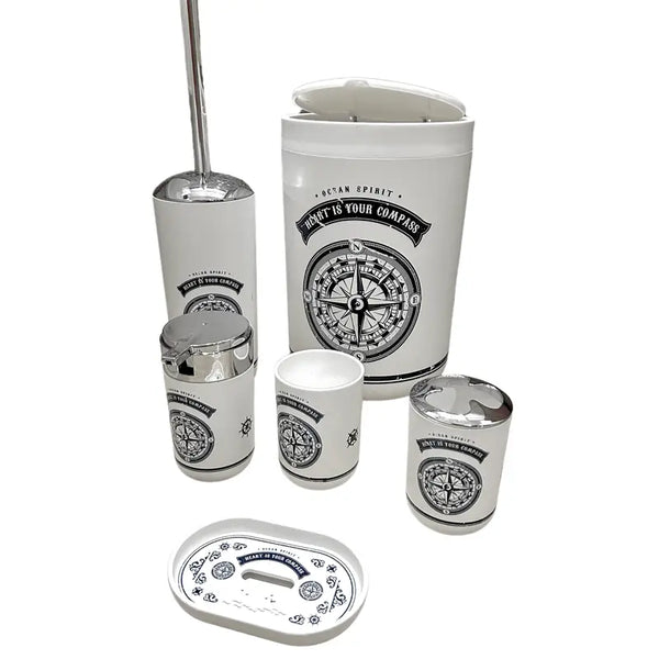 ACCESORIOS DE BAÑO 6 PIEZAS BRUJULA