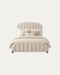 CAMA AMARA TAPIZADO LINEAL CON PIECERO