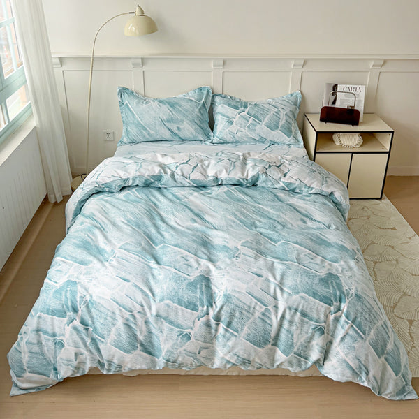 FORRO DUVET ROMA PRINT MARMOL AQUA