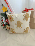 FUNDA DE COJÍN NAVIDEÑO MUÑECO DE JENGIBRE