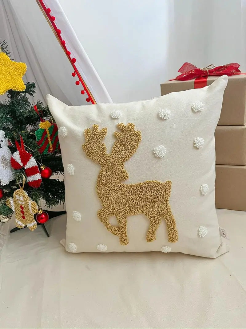 FUNDA DE COJÍN NAVIDEÑO RENO