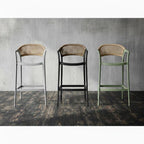SILLA PARA BAR BALI VERDE CON ESPALDAR