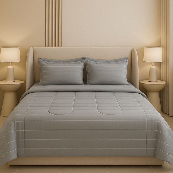 TENDIDO ACOLCHADO PRINT LINEAS GRIS