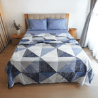 JUEGO DE SÀBANA PRINT GEOMETRICO AZUL