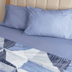 JUEGO DE SÀBANA PRINT GEOMETRICO AZUL