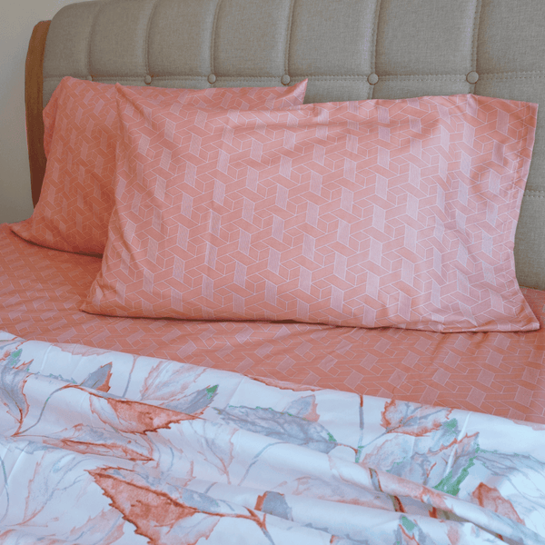 JUEGO DE SÀBANA PRINT HOJAS CORAL