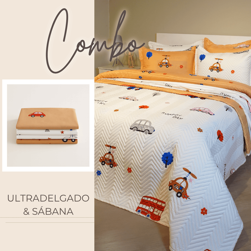 KIT ULTRADELGADO + JUEGO DE SABANAS CARS