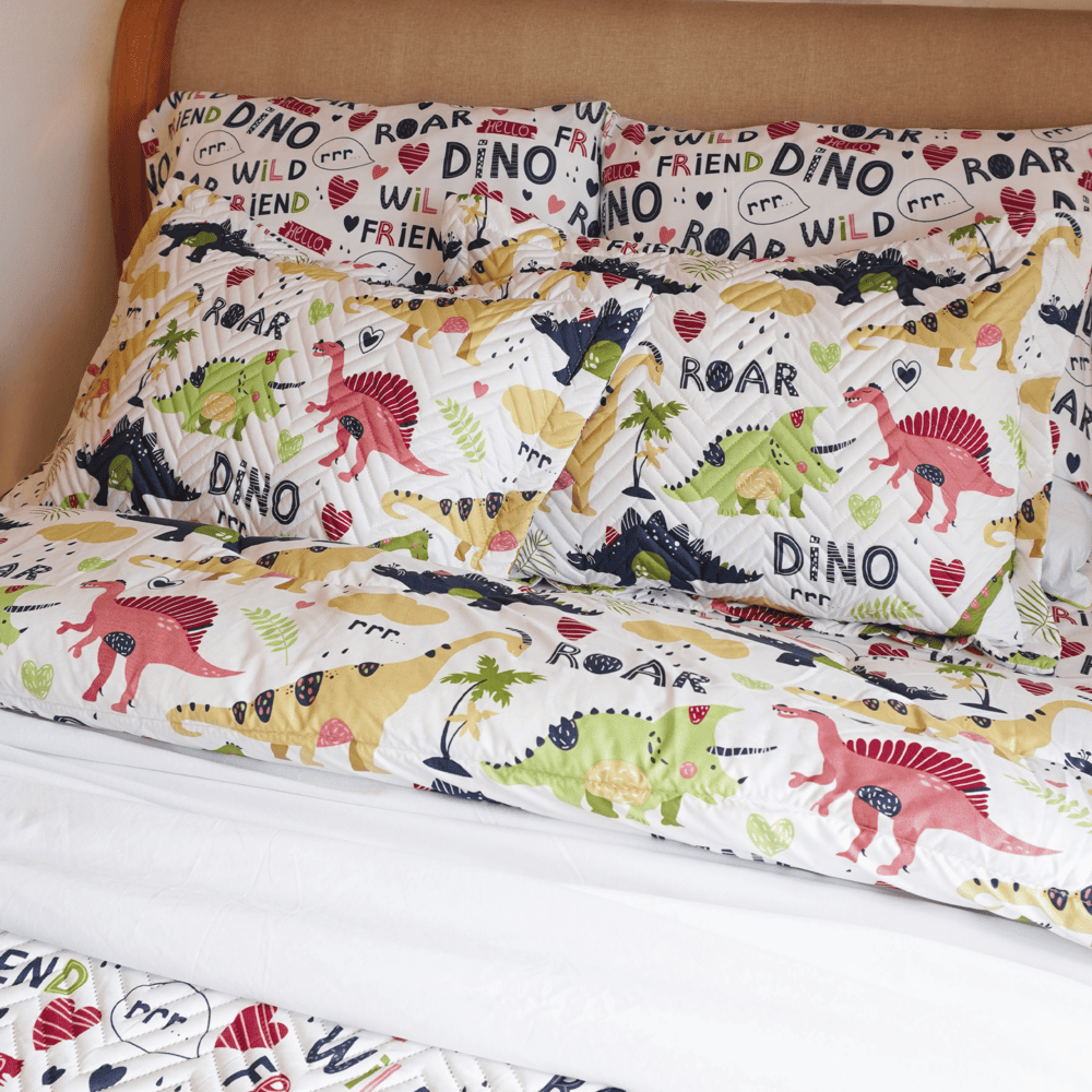 KIT ULTRADELGADO + JUEGO DE SABANAS MUNDO DINO