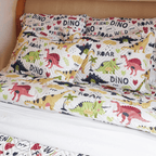 KIT ULTRADELGADO + JUEGO DE SABANAS MUNDO DINO