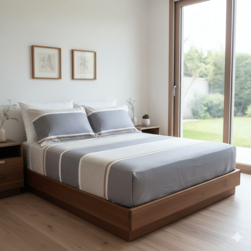 JUEGO DE SÀBANA ESTAMPADA CAMA DOBLE 140 EN ALGODON