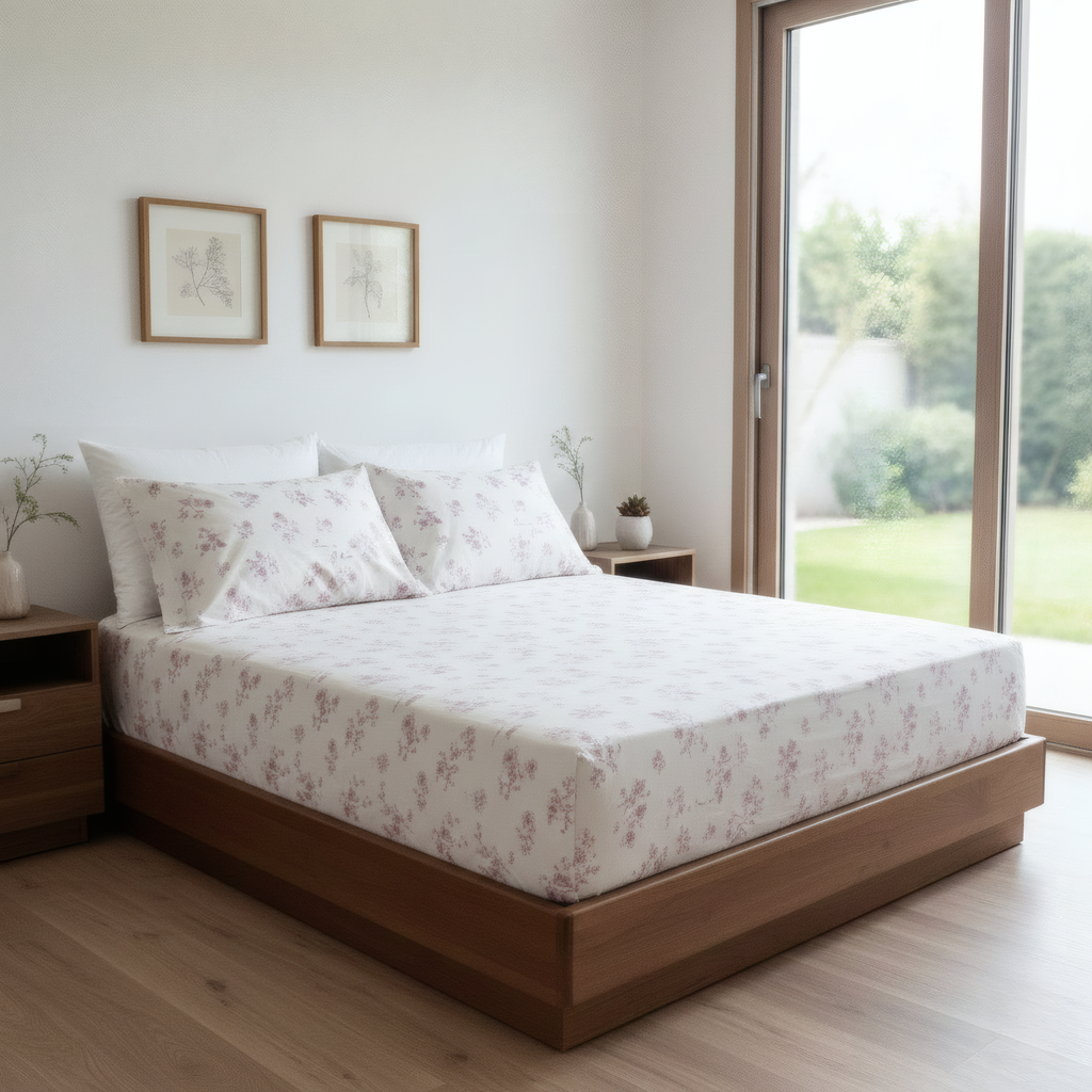 JUEGO DE SÀBANA ESTAMPADA CAMA DOBLE 140 EN ALGODON