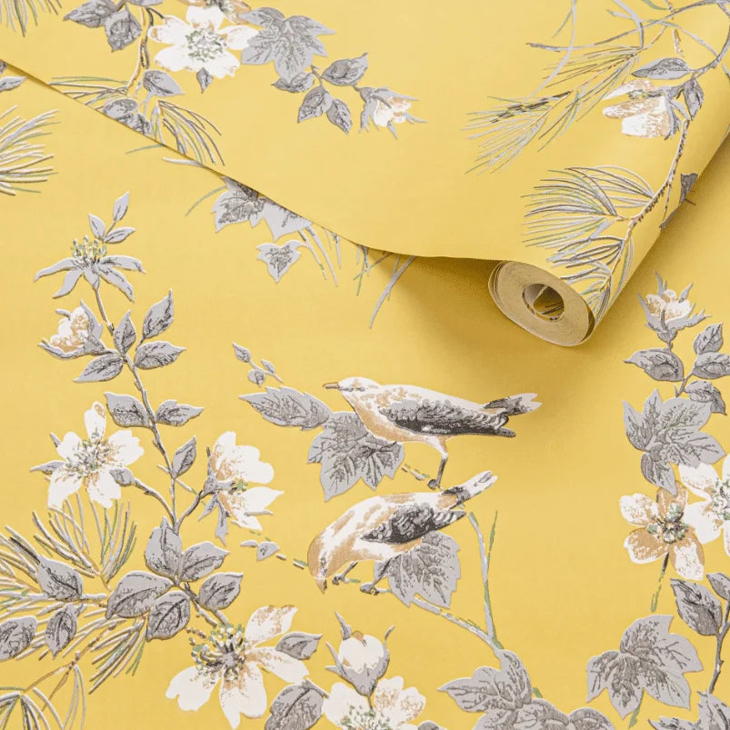 PAPEL COLGADURA DISEÑO FLORAL AMARILLO