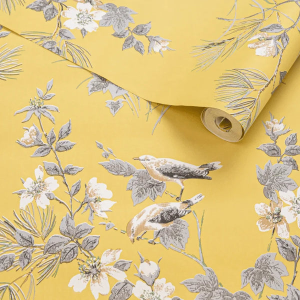 PAPEL COLGADURA DISEÑO FLORAL AMARILLO