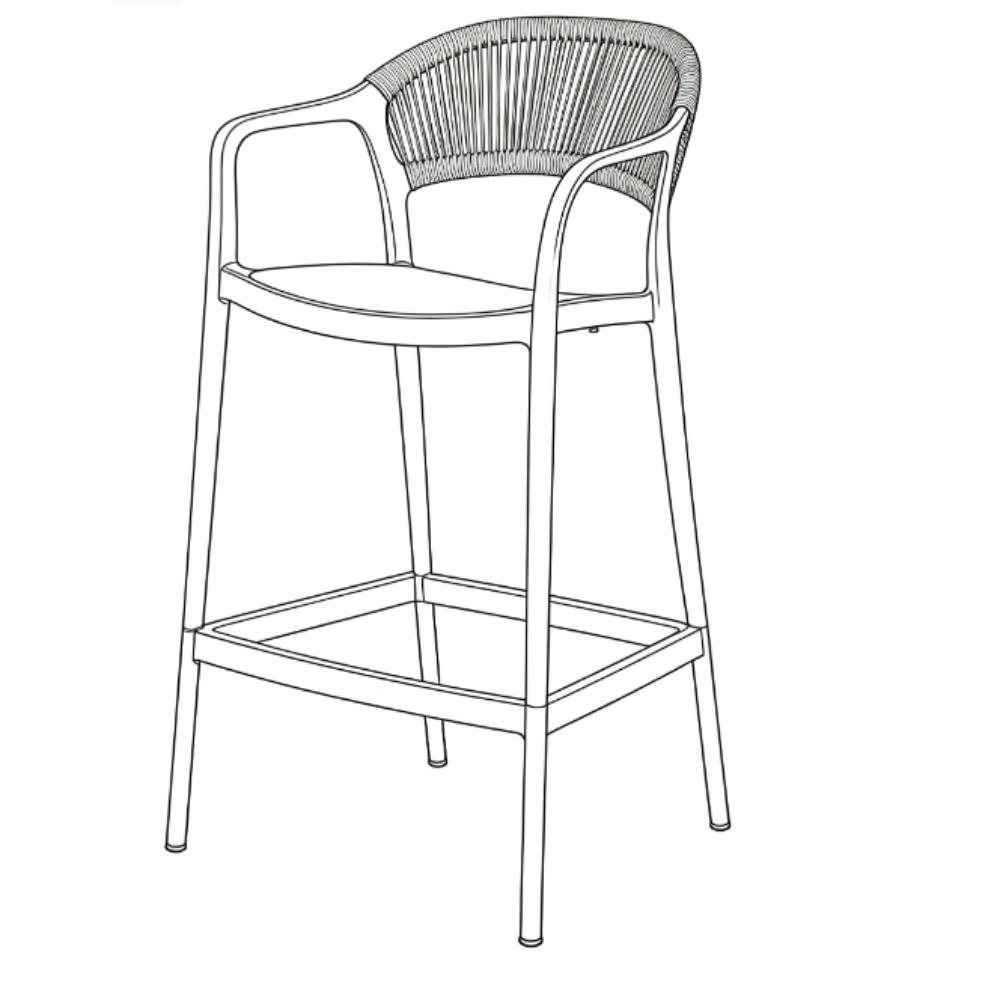 SILLA PARA BAR BALI VERDE CON ESPALDAR