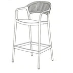 SILLA PARA BAR BALI VERDE CON ESPALDAR