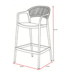 SILLA PARA BAR BALI GRIS CON ESPALDAR