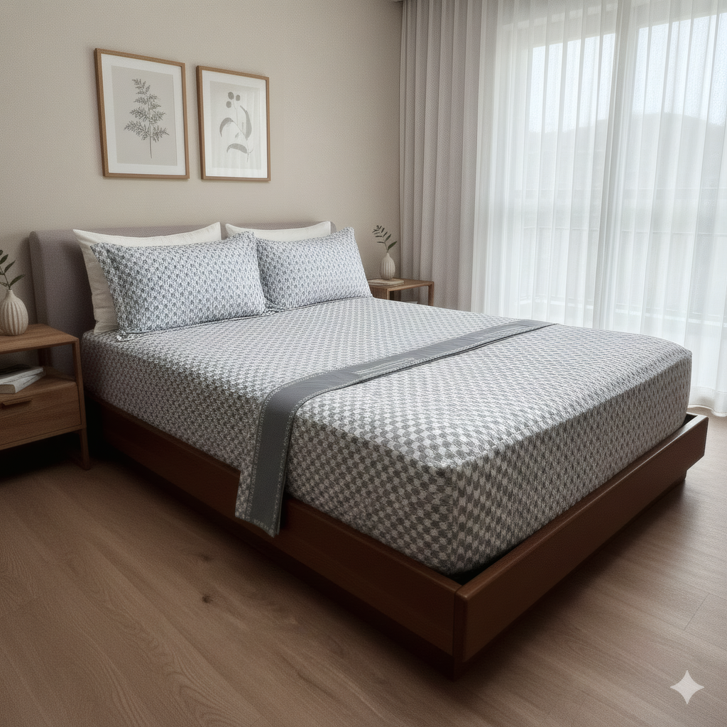 JUEGO DE SÀBANA ESTAMPADA CAMA DOBLE 140 EN ALGODON