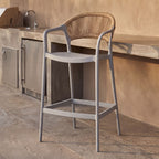 SILLA PARA BAR BALI GRIS CON ESPALDAR