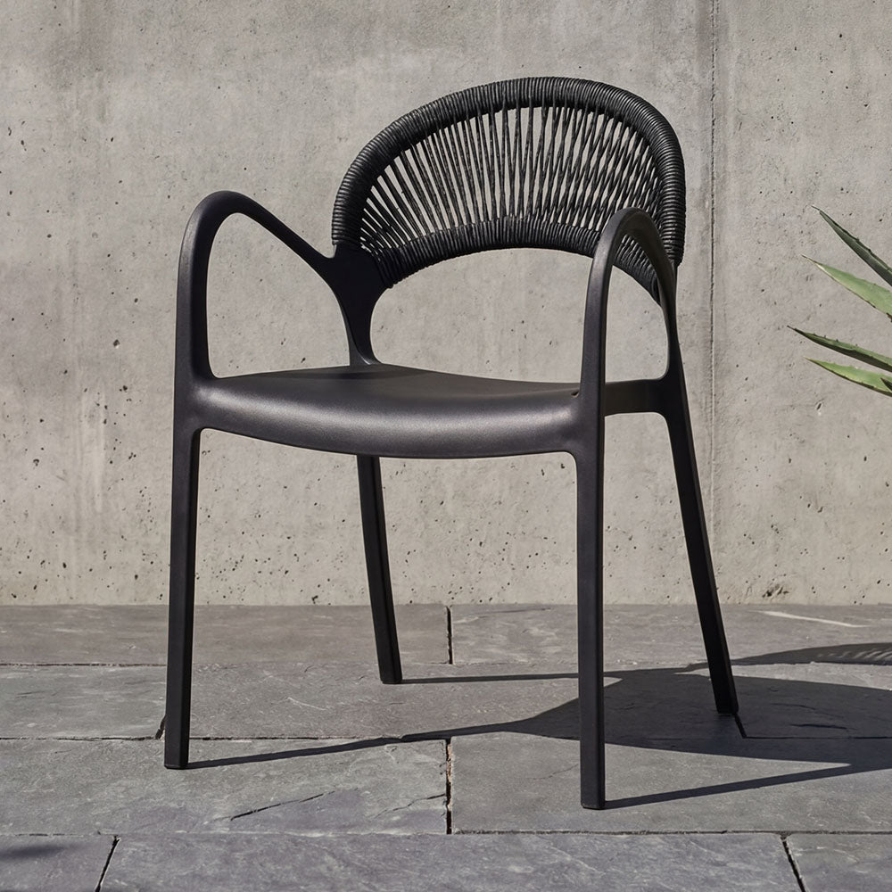 SILLA DE EXTERIOR CON BRAZOS DAYTONA BLANCA